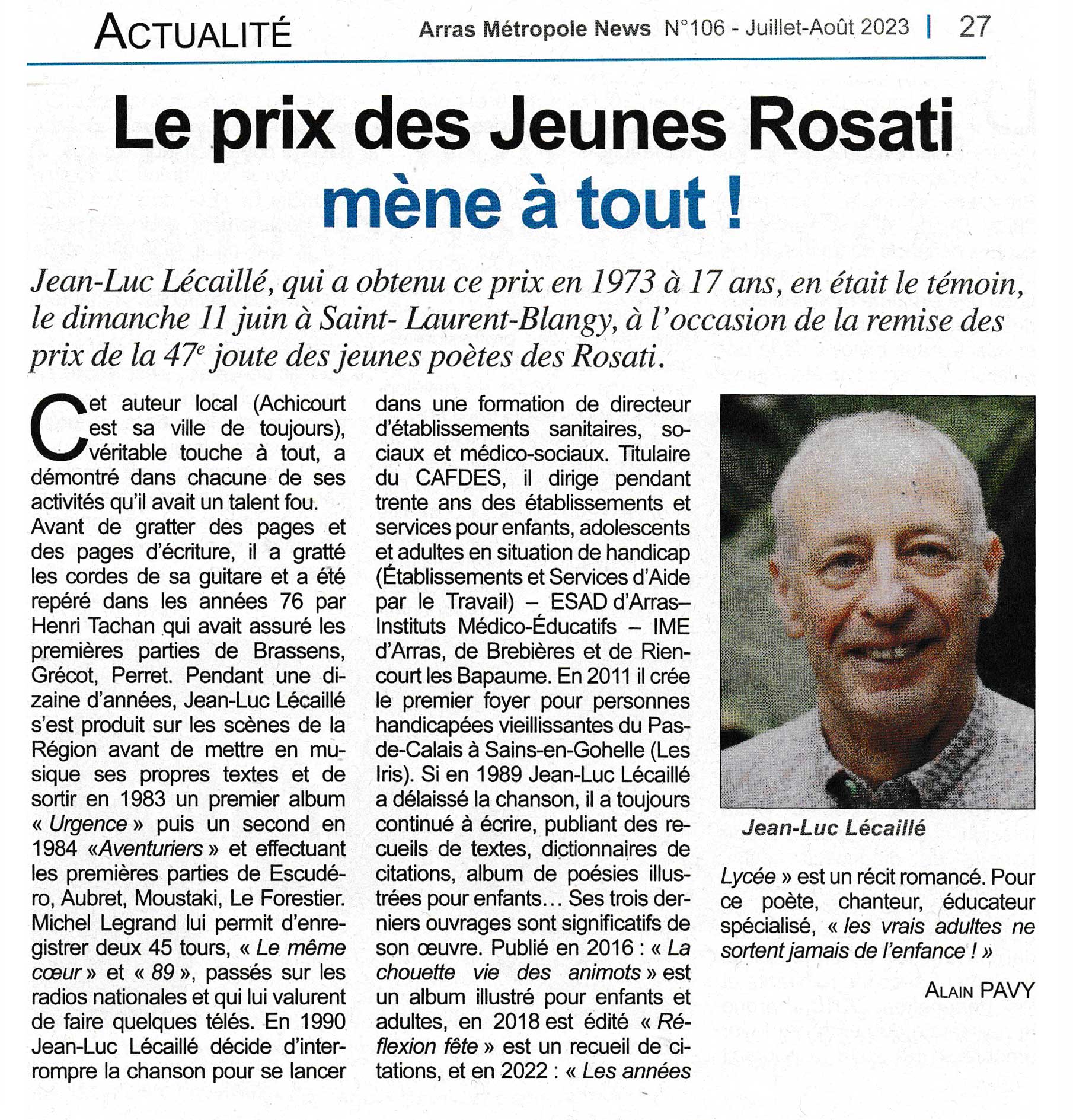 Arras Métropole News (juillet 2023)